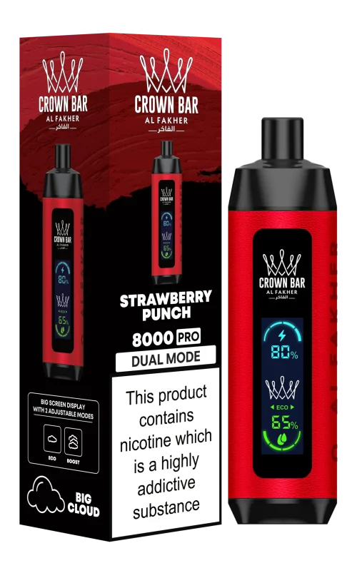 Al Fakher Crown Bar Disposables 8000 - Strawberry Punch 5mg